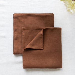 Linen napkins in chocolate brown, set of table napkins, durable & stylish 100% flax linen, rustic table decor