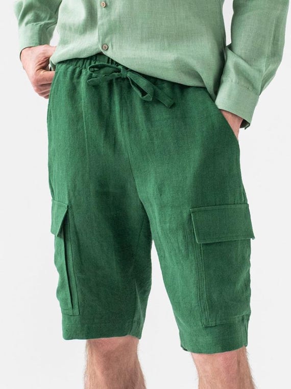 AHTJRT Mens Drawstring Elastic Waist Casual Cargo Shorts Relaxed Fit Outdoor Work Shorts With Multiple Pockets Black 4xl