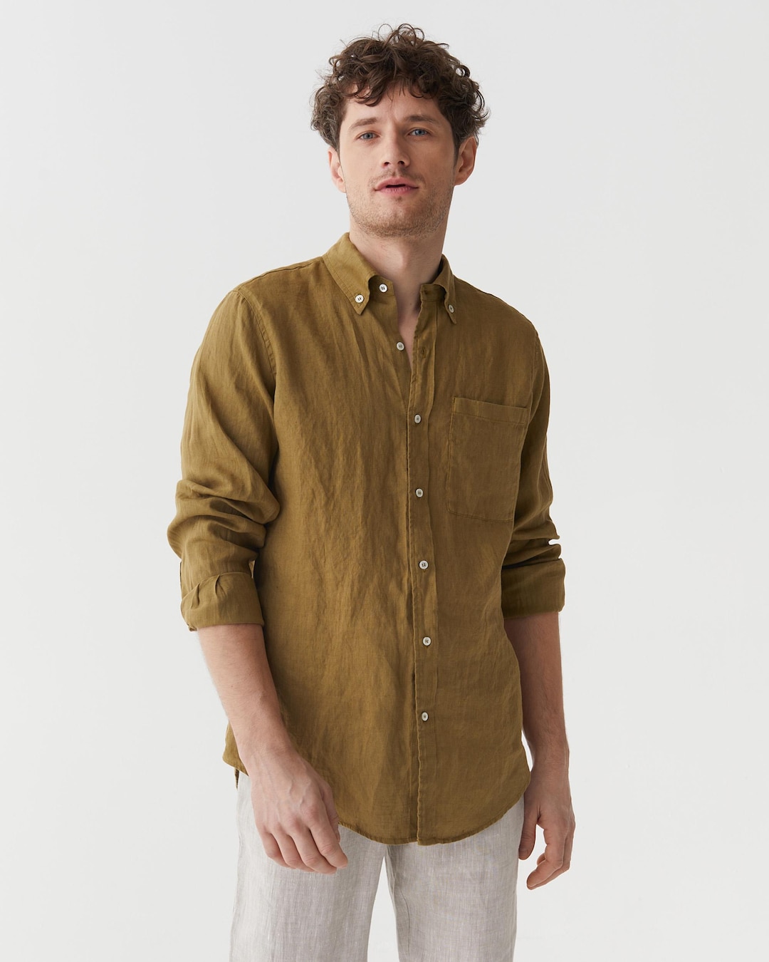 khaki green dress shirt Men's Green Shirts | Dark Green & Olive Shirts