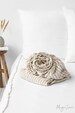 Natural Striped linen fitted sheet. King / Queen / Custom linen sheet.