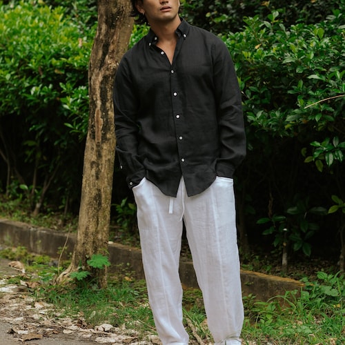 sachin and babi light blue dress Men's Black Button Downs