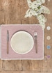 Linen placemats with pom pom trim. Placemats set of 2. Linen placemat set. 