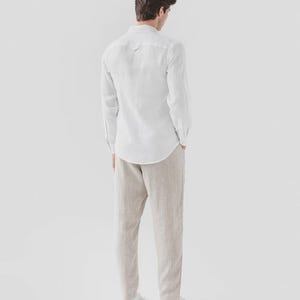 Natural Mens Linen Pants – Trousers with Elastic Waist and Cargo Pockets – Breathable Clothing - Lightweight Outfit TRUCKEE image 3
