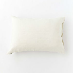 Ivory pillow cover. Handmade linen pillow case with coconut buttons. Stone washed. Limited edition image 1