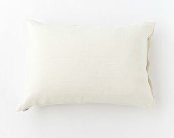 Ivory pillow cover. Handmade linen pillow case with coconut buttons. Stone washed. Limited edition