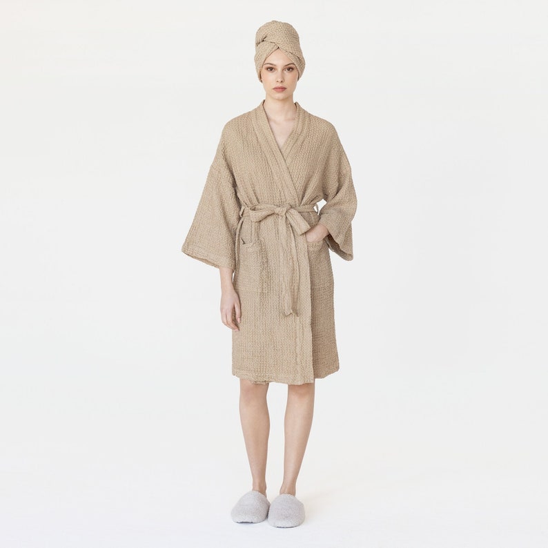 Linen hair towel turban. Hair Towel Wrap. Head towel. Bathroom accessories. image 3