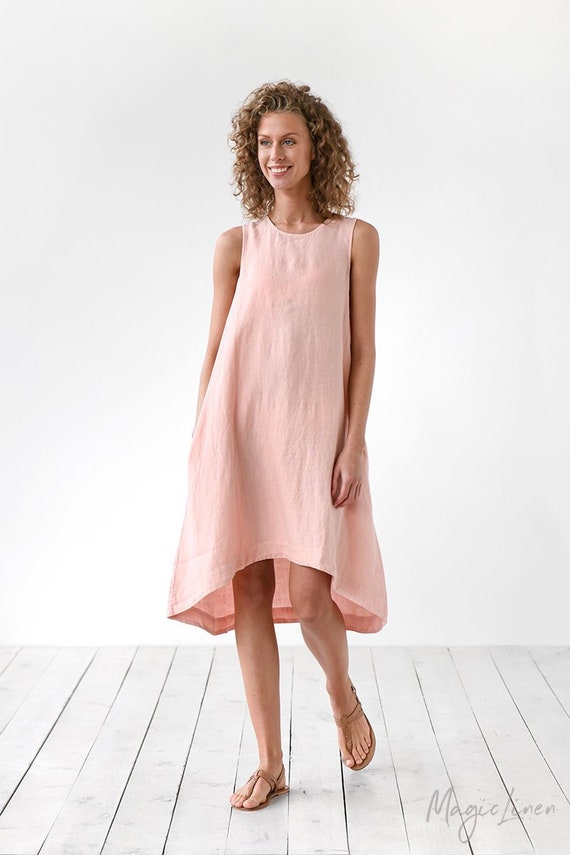 linen dress pink