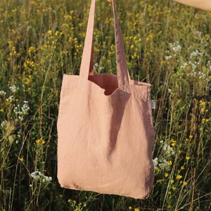 Linen tote bag. Linen bag in various colors. Linen shopping bag. Ash rose