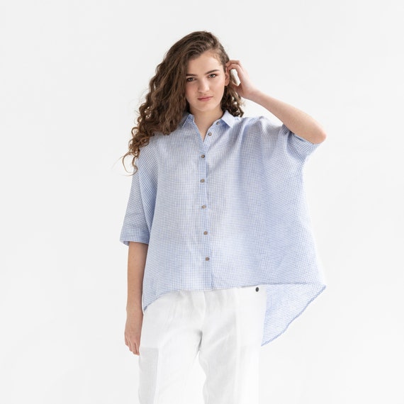 Chemise vichy bleu femme new arrivals