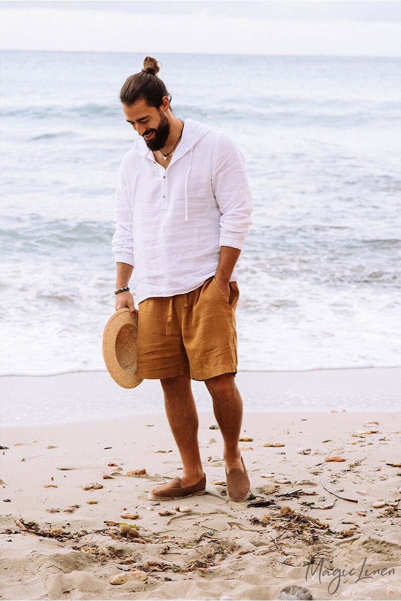 Etsy - Mens linen shorts STOWE in Cinnamon by MagicLinen