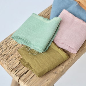 Linen fabric remnants 2.2 lbs / Linen leftovers in various colors / Linen fabric scraps / DIY / Zero waste scraps image 2