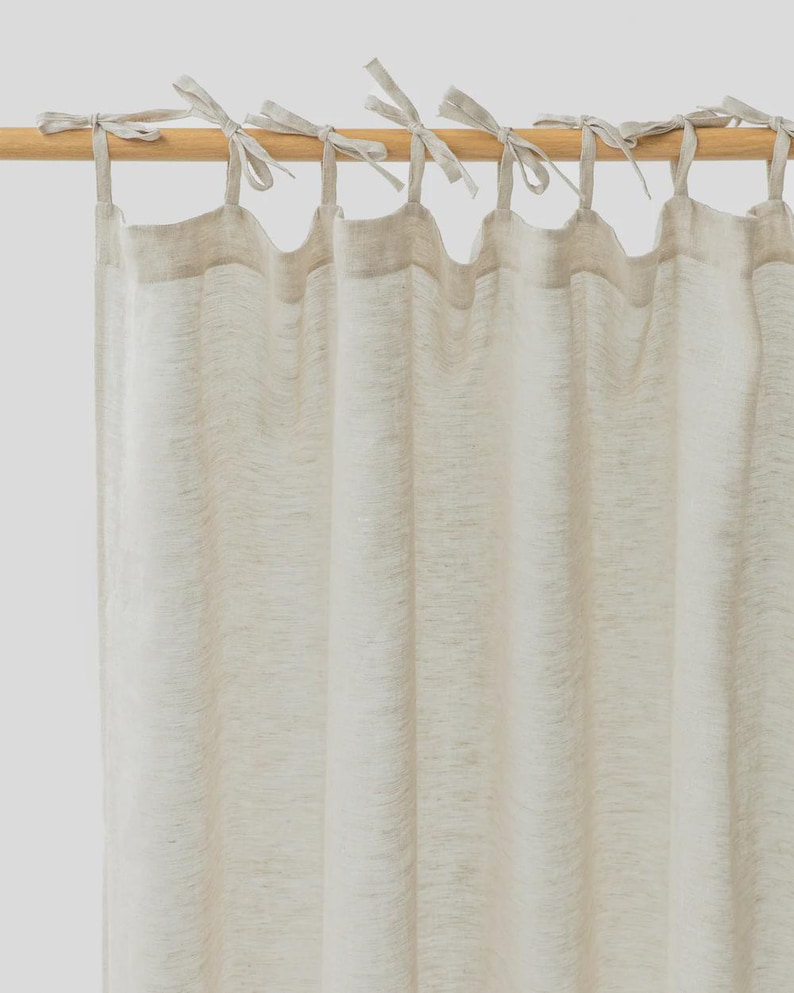 MagicLinen Tie Top Curtain - Thumbnail 3