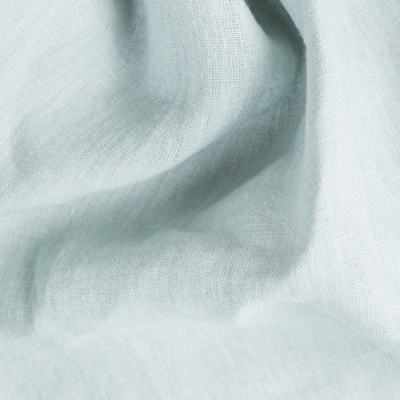 Dusty Blue Linen Flat Sheet – Stonewashed Flax Bedding – Soft Cool Tone Top Sheet – Breathable Natural Layer – Queen King Sizes image 3