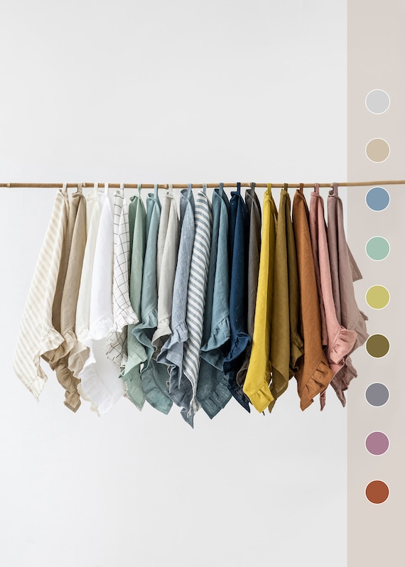 Ruffled Linen Tea Towel, Linen Kitchen Towels Bulk, Natural Linen  Dishclothes, Soft Dish Towel Available in 40 Colors 