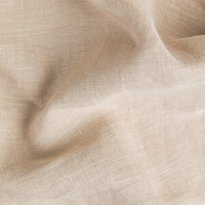 Linen fitted sheet in Natural Linen Oatmeal color. King / Queen bed sheet. image 5