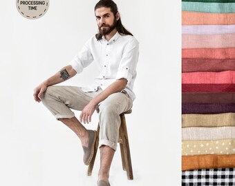 Men's linen pants PALERMO in Various colors / Mens pants / Linen trousers for men / Made to order