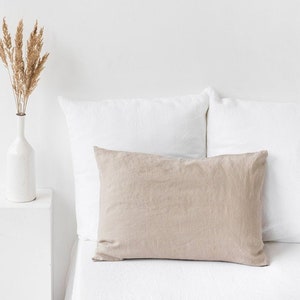 Linen sheet set in Natural Linen Oatmeal color. Fitted sheet, flat sheet, 2 pillow cases. Twin, Queen, King. image 8