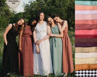 Maxi linen dress BORACAY in Various colors | Wedding guest dress | Bridesmaid dress | Prom dress | Bachelorette dress | Summer dress