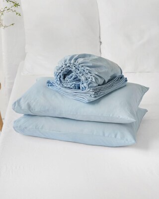 Set Lenzuola Queen Size 100% Cotone Lavato BESTOUCH | 4 Pezzi Verde Salvia, Effetto Lino Morbido, Tasca Profonda 43cm, Traspiranti E Leggeri