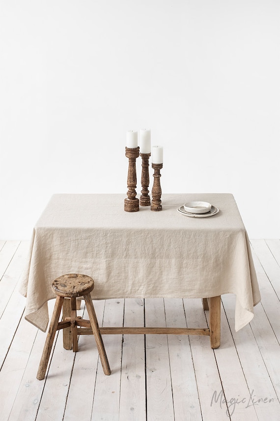Custom size linen 100/% natural linen. Square Round Rectangular tablecloth linens Terracotta linen tablecloth