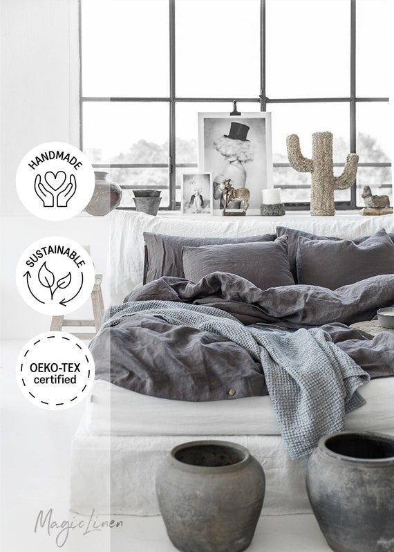 Washed Linen - Oeko-Tex® - Anthracite Washed Linen - Oeko-Tex® - Anthracite