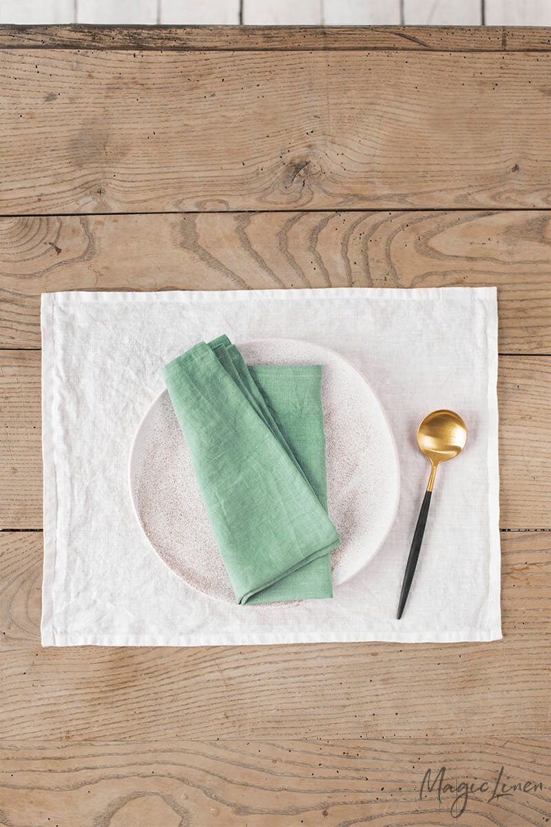 Green linen napkins Green napkins Linen napkins set Etsy