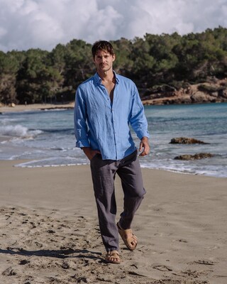 Pantaloni Uomo In Lino Elasticizzati Con Vita Regolabile – Leggeri E Traspiranti Per L'Estate, Con Tasche, Colore Unito