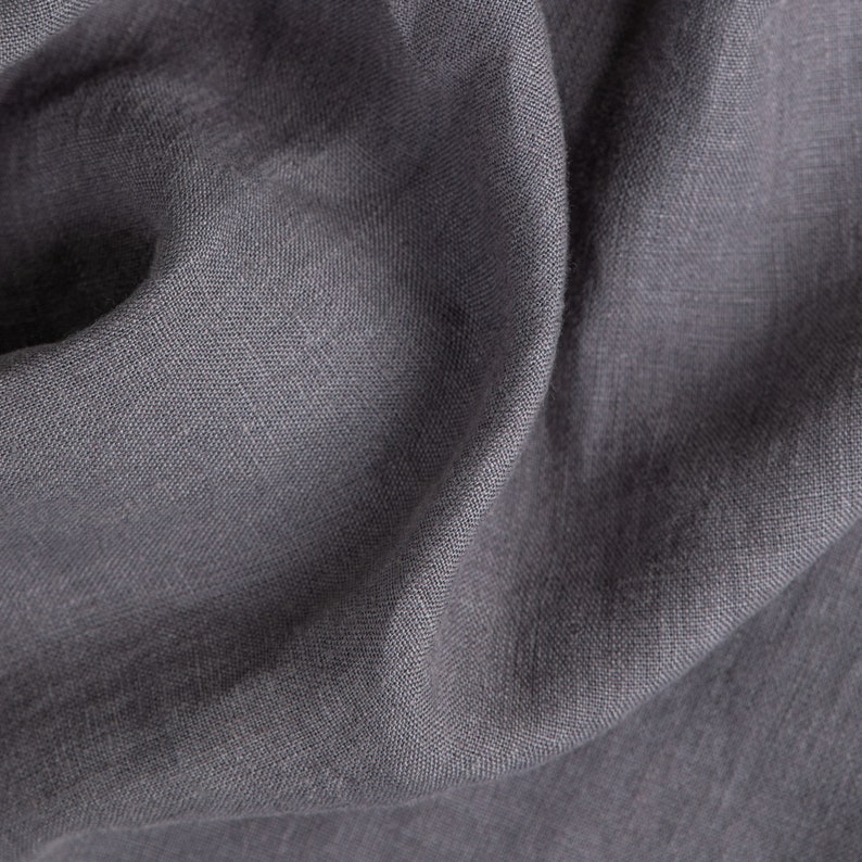 Linen duvet cover in Charcoal Gray Dark Gray color. Washed, softened linen bedding. Custom sizes. image 2