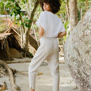 Linen pants DOMME in Various colors / Loose linen trousers / Clothing for women / Made to order image 5