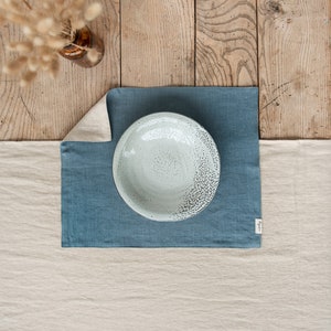Etsy - Double layer linen placemat set of 2 in Gray blue by MagicLinen