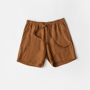 Etsy - Mens linen shorts STOWE in Cinnamon by MagicLinen