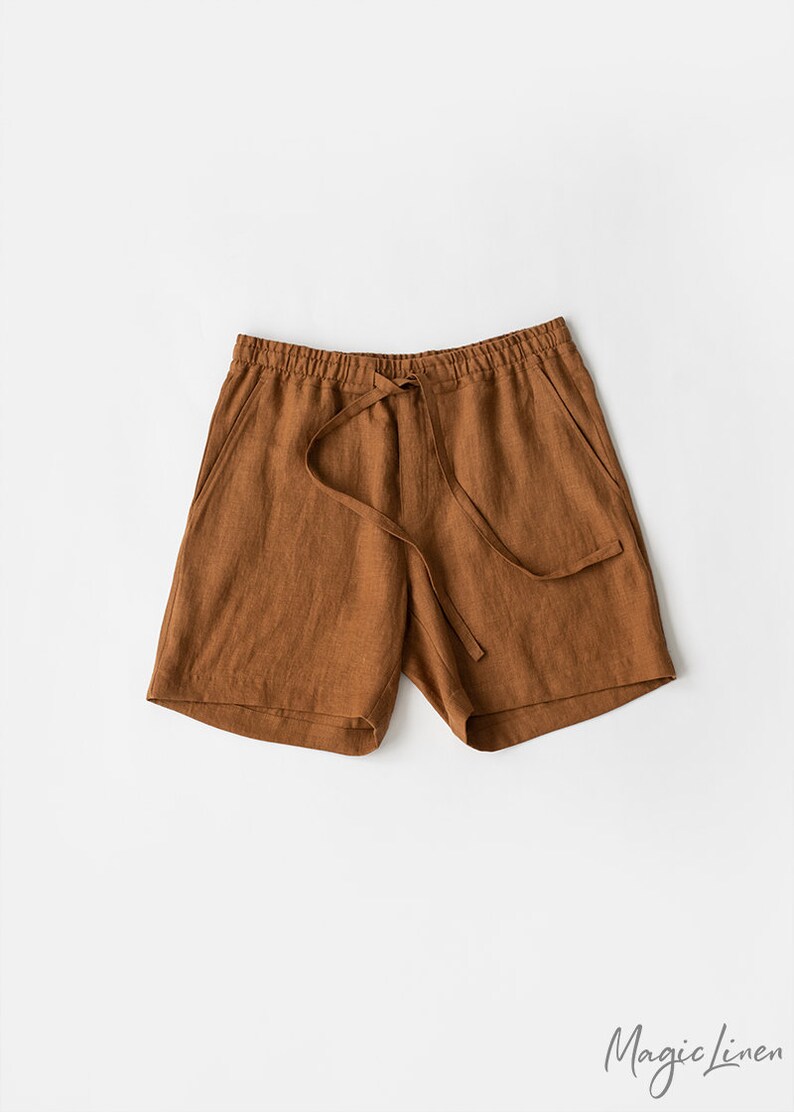 Etsy - Mens linen shorts STOWE in Cinnamon by MagicLinen