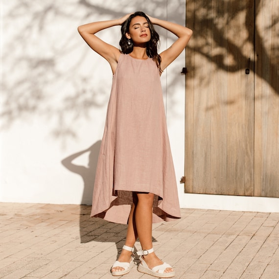 women's midi denim dress The Rosario Tencel Midi Dress in Denim Small