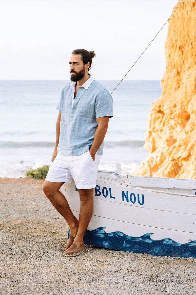 Etsy - Mens linen shorts STOWE in White by MagicLinen