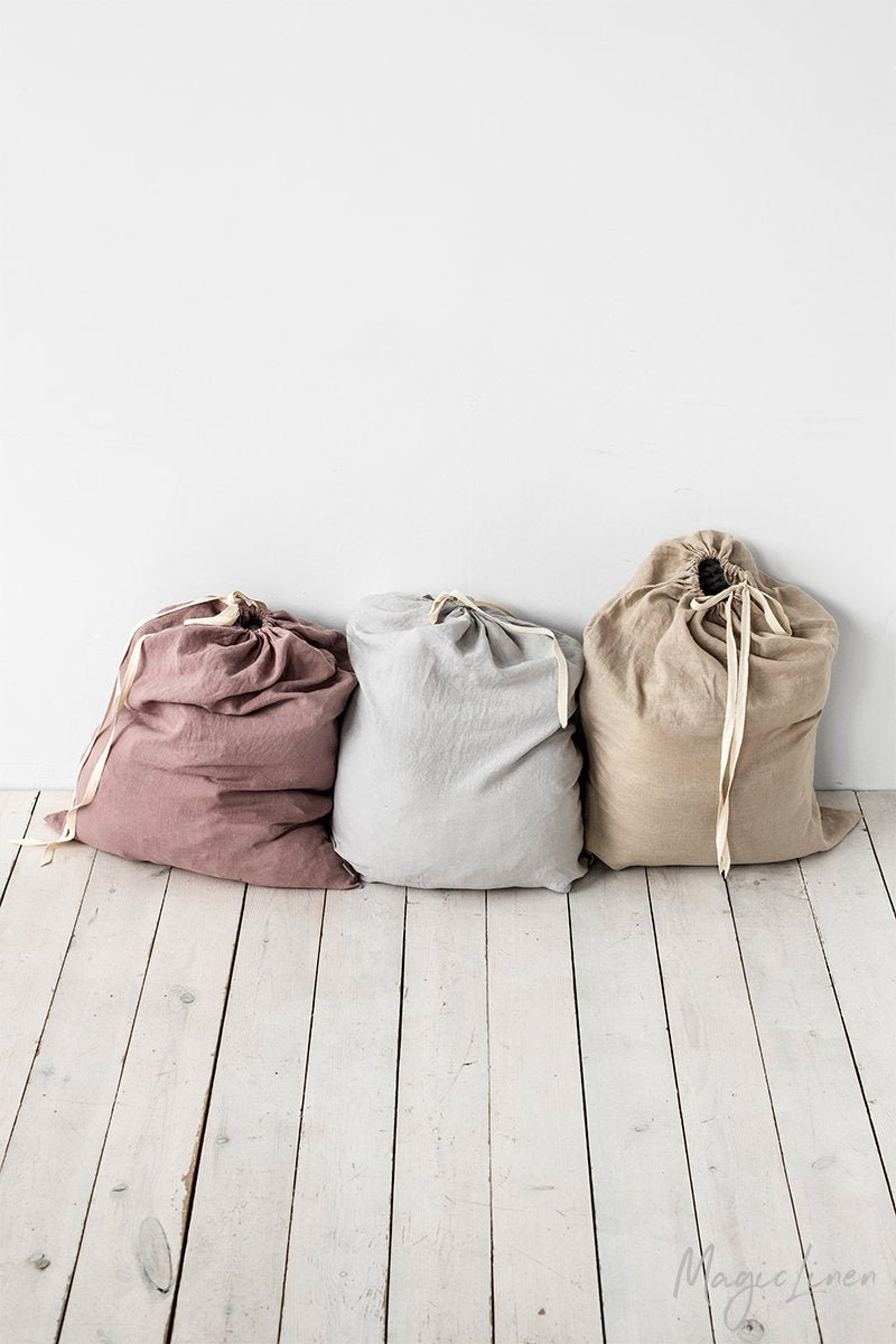 Big Linen Laundry Bag. Various Colors Available. Handmade Etsy