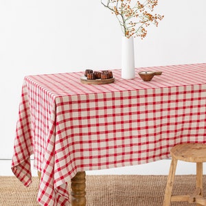 Etsy - Red gingham linen tablecloth by MagicLinen