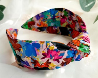 Floral Print Knot Headband | Liberty London Futuristic Floral Print, Colourful Hairband, Hair Accessory for Women