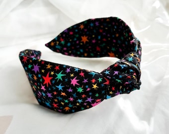 Haarband mit Sternenmuster von Liberty London | Farbenfrohes Sternenmuster, Haaraccessoire für Damen, Schwarzes Haarband