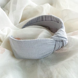 Plain Grey Knot Headband | Wide Twist Hairband, Headband for Women, Knotted Hairband, Turban Headband