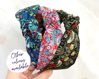 Liberty Print Knot Headband | Strawberry Thief William Morris Print Hair Accessory