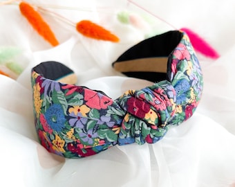 Liberty Print Headband | Malvern Meadow Floral Print Wide Hairband, Knot Hair Accessory