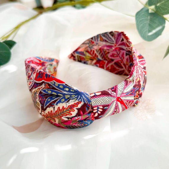 Floral Print Flat Knot Headband | Paisley Print Liberty  display picture 1