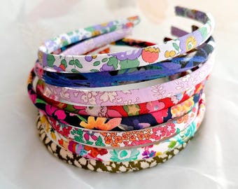 Liberty Print Dünnes Aliceband, Floral Bedrucktes Stirnband für Damen Mädchen Kinder Haarband Haarschmuck