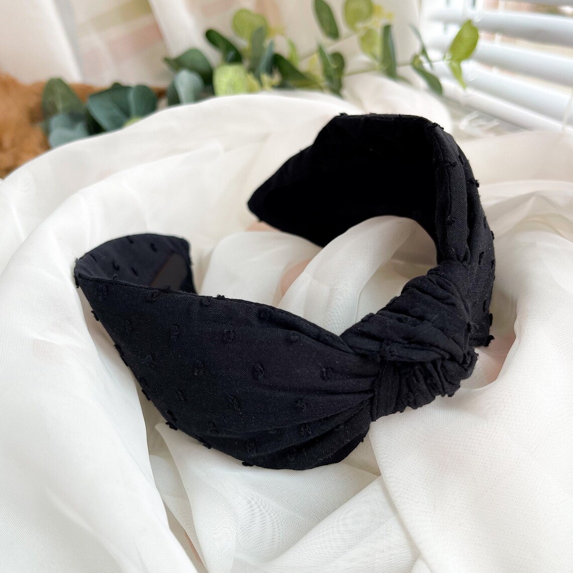 Black Headband Knot Headband Ladies Hairband Plain Black Etsy