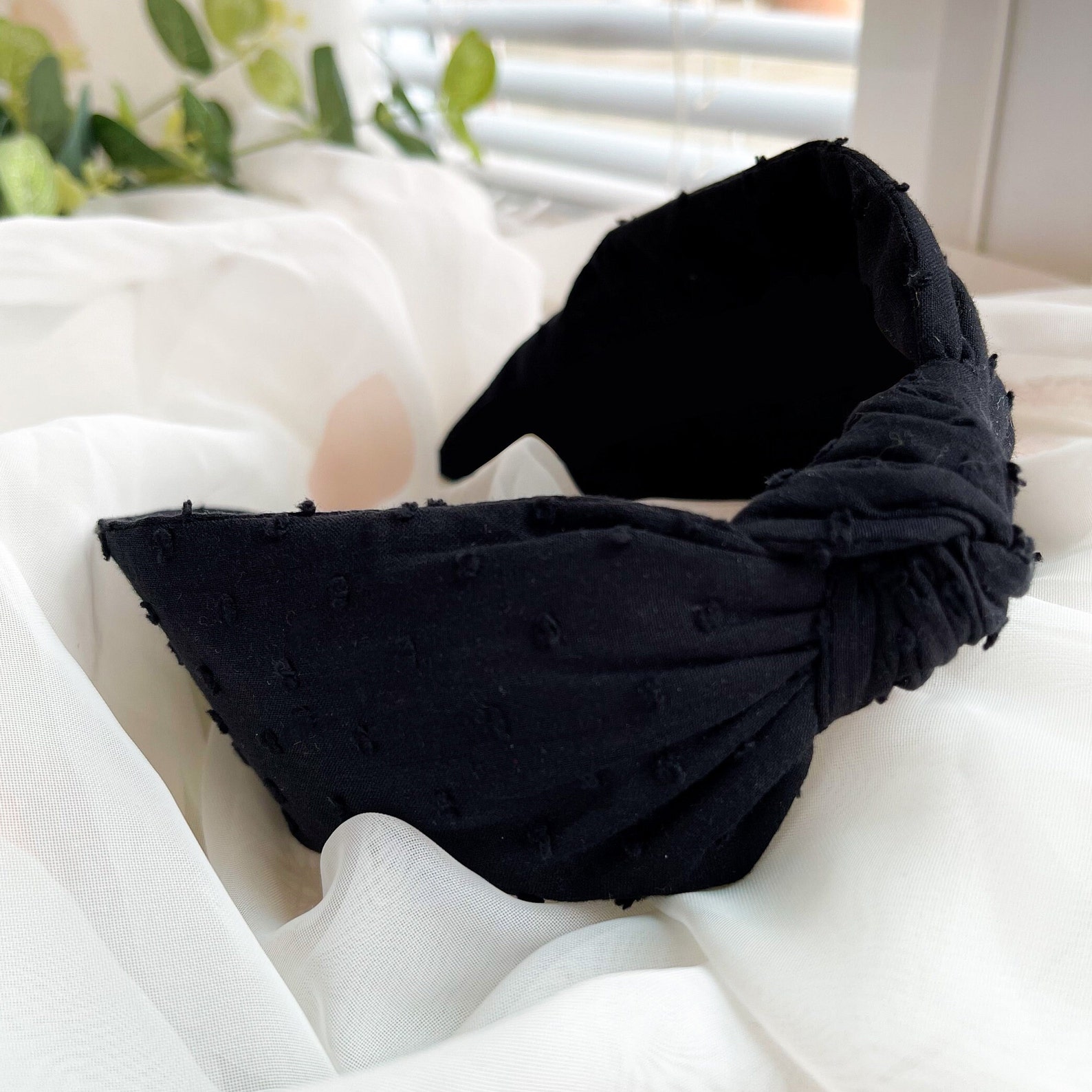 Black Headband Knot Headband Ladies Hairband Plain Black Etsy