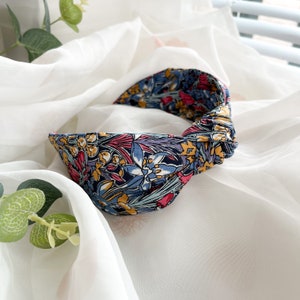 Liberty Print Headband | Knot Headband, Floral Headband for Women, Letterbox Gift, Floral Top Knot, Turban Headwrap, Wide Headband image 5