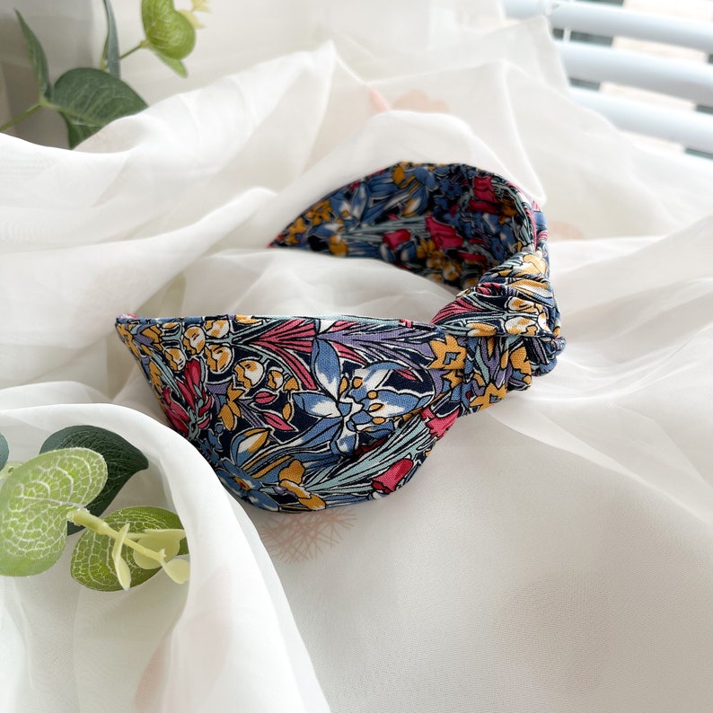 Liberty Print Headband | Knot Headband, Floral Headband for Women, Letterbox Gift, Floral Top Knot, Turban Headwrap, Wide Headband image 5
