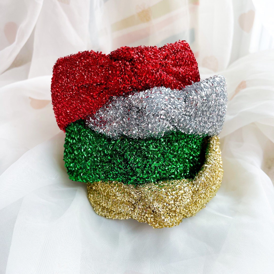 Christmas Tinsel Headband Knotted Hairband for Women Etsy
