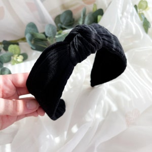 Plain Black Headband Knotted Headband, Top Knot Hairband, Plain Headband, Turban Headband, Basic Headband for Women, Gift for Her image 4