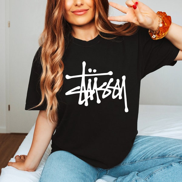 STUSSY Printed T-Shirt , Streetwear Tshirt Tee , Trendy Shirt